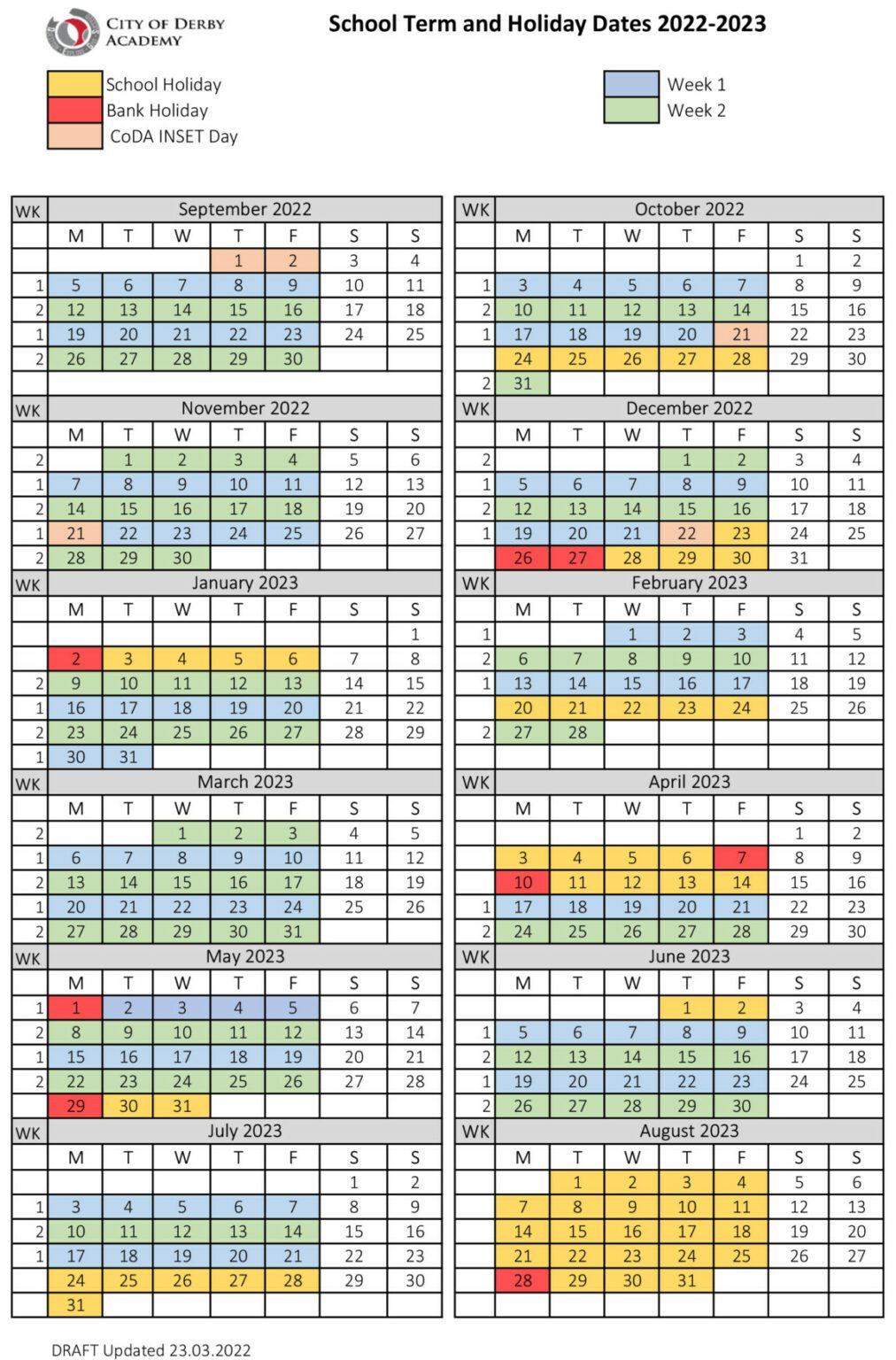 School Day Timings City of Derby Academy