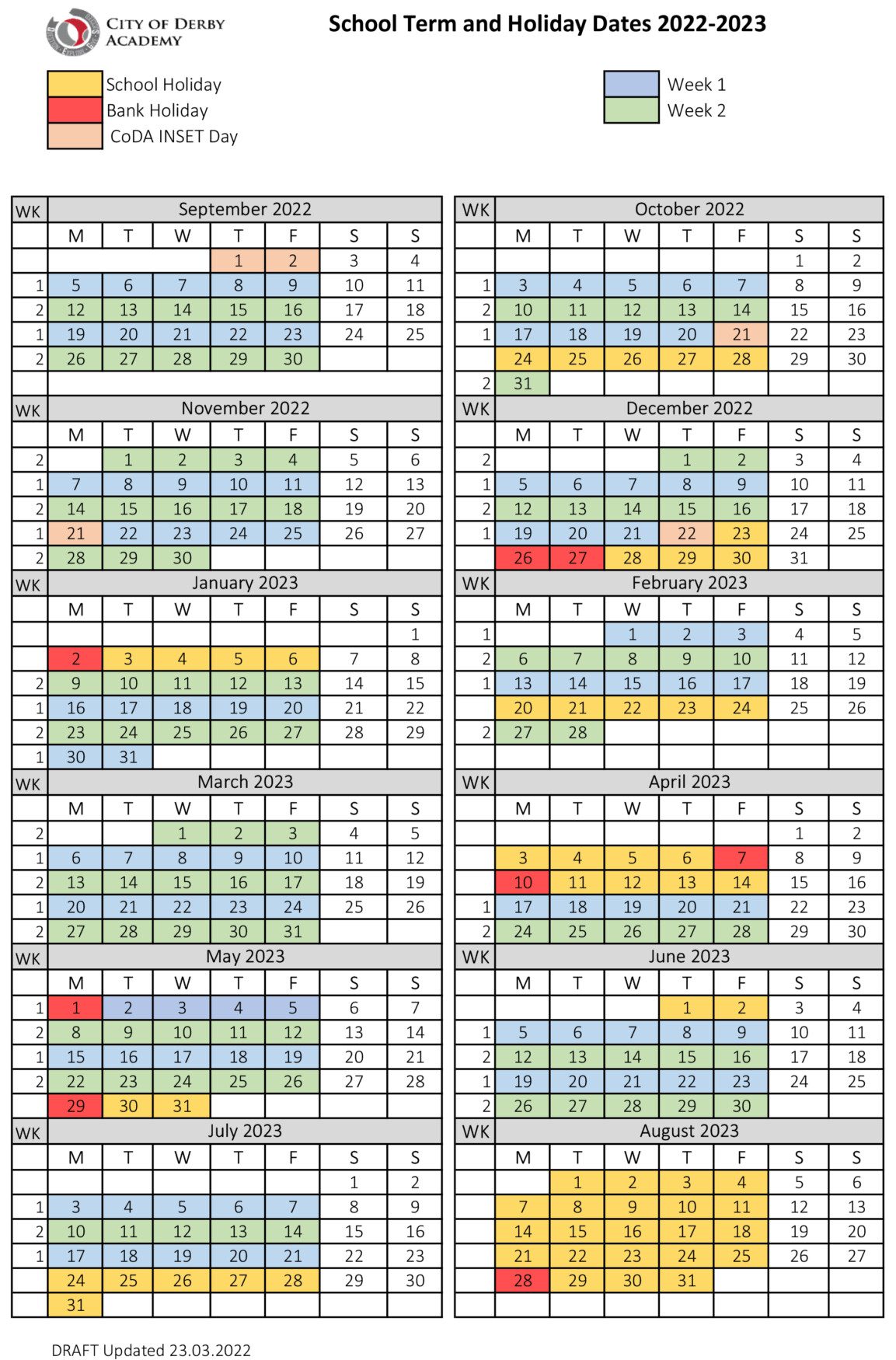 School Day Timings City of Derby Academy