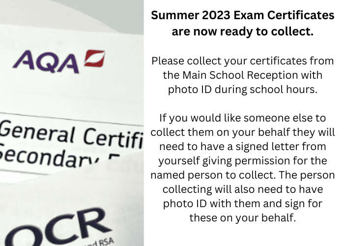 Summer 2023 Exam Certificates