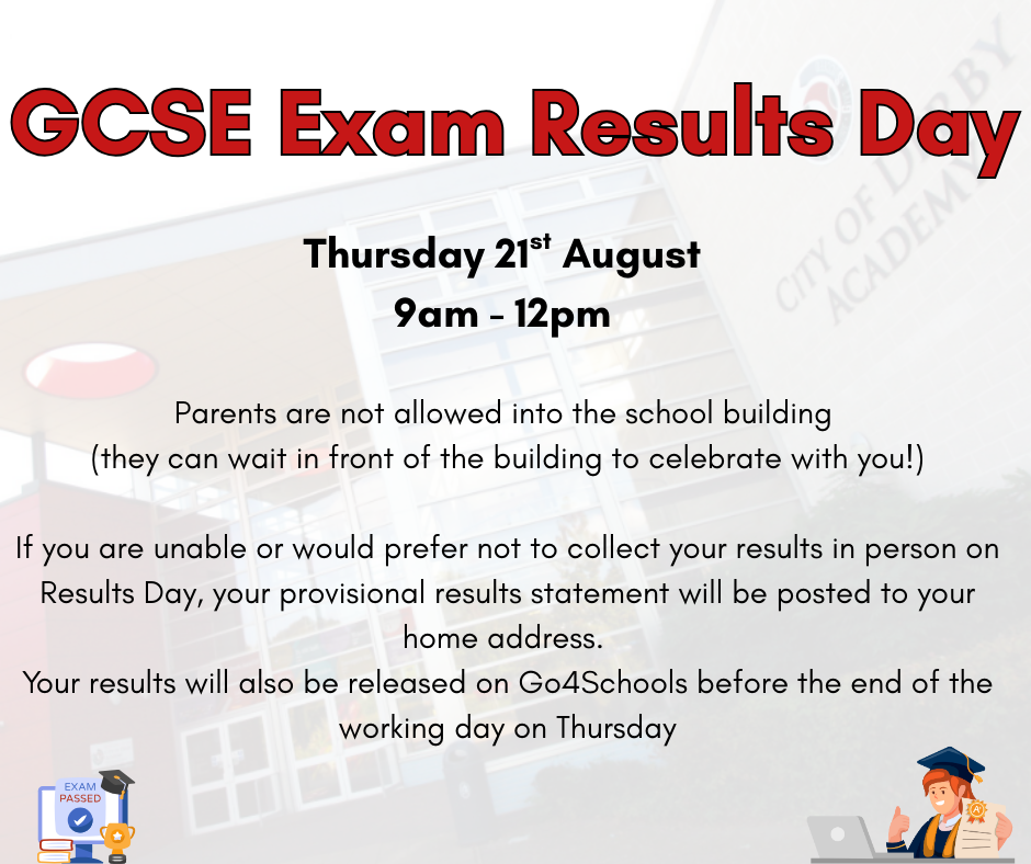GCSE Results Day – Thursday 21st August 9am – 12pm