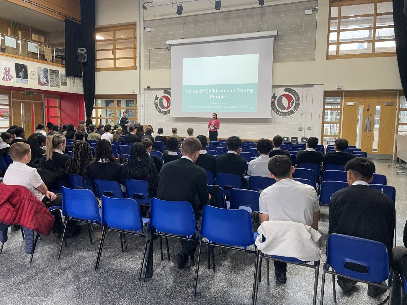 Students sat in the main hall at CoDA